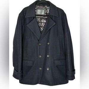 Calvin Klein Wool Blend Men's Black Peacoat, L